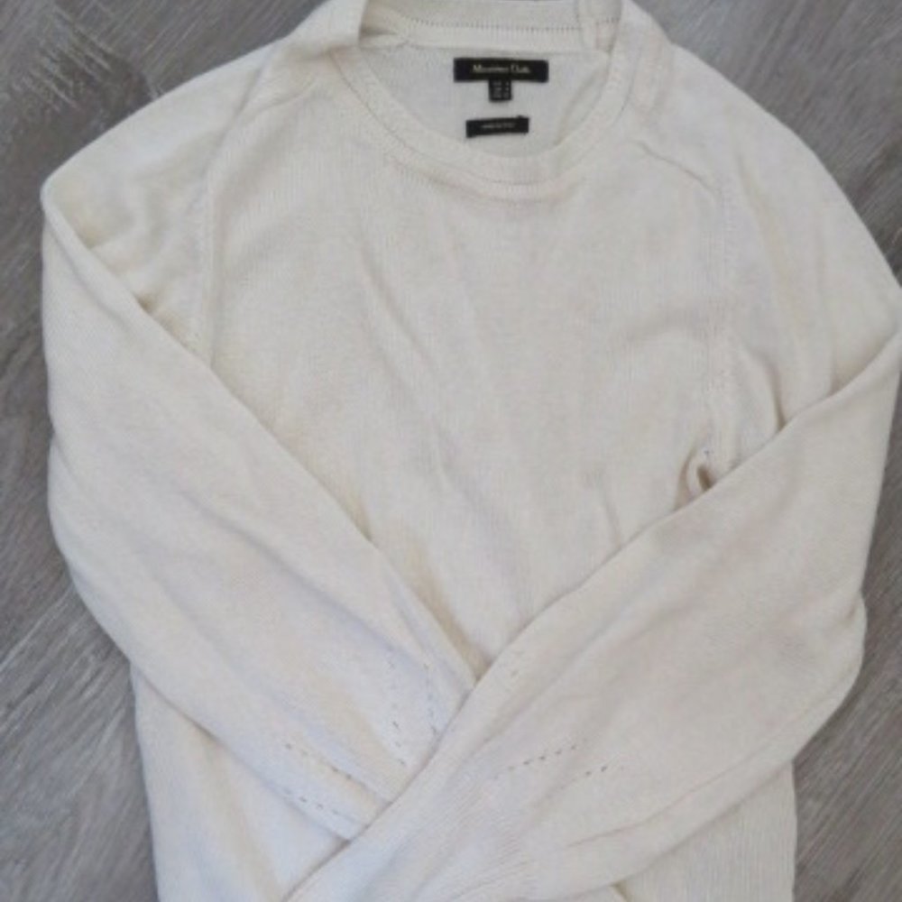 Massimo Dutti Cream SWEATER Fits Small to Medium (K337)